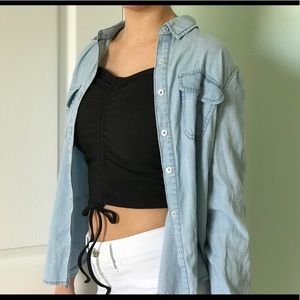 Light denim long sleeve button up
